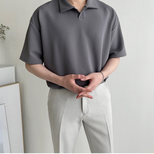 오픈카라 반팔티