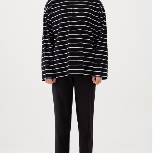 남성용 오버핏 스트라이프 긴소매 티셔츠